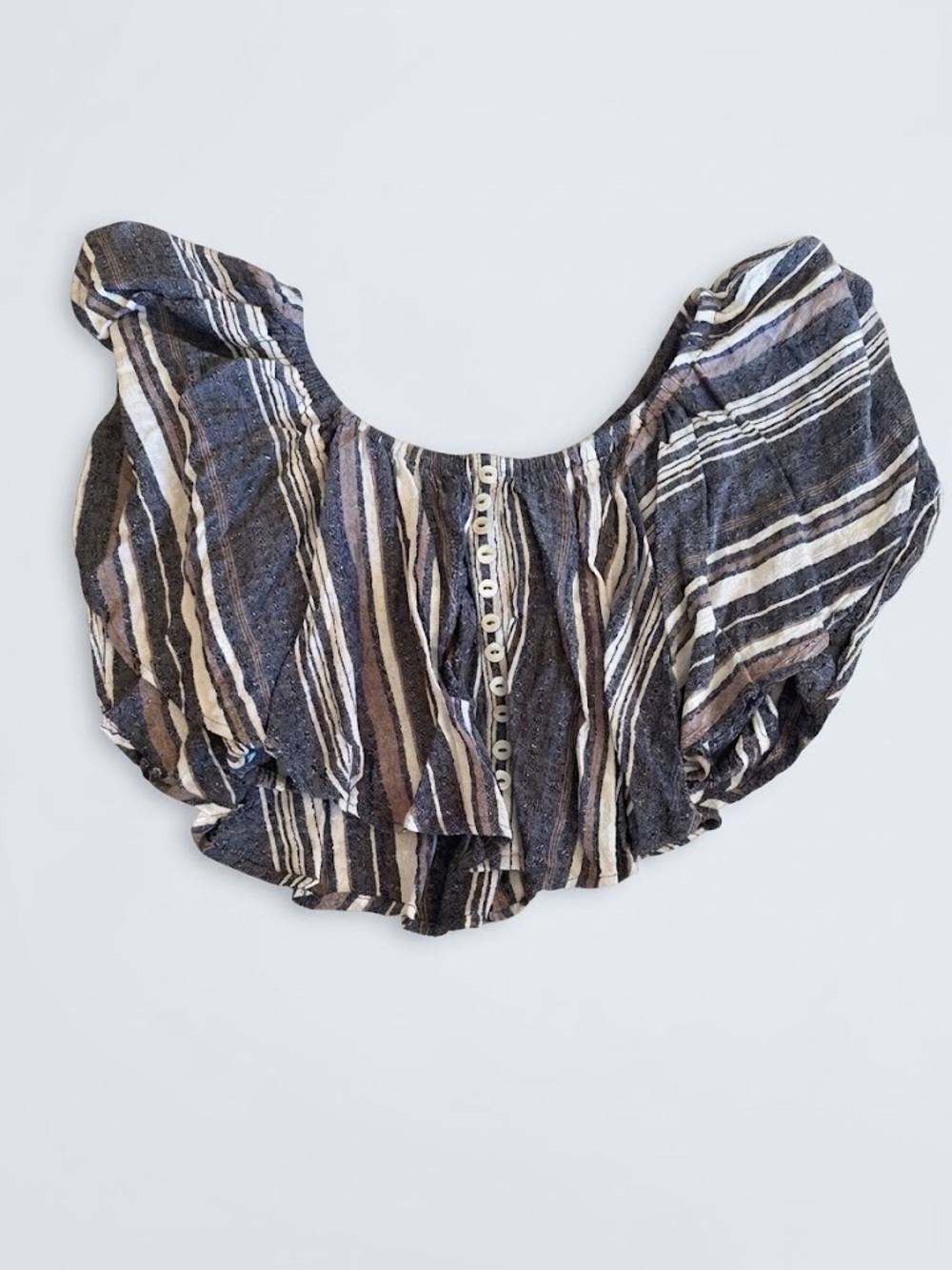 Striped Crop Top in Navy and Cream